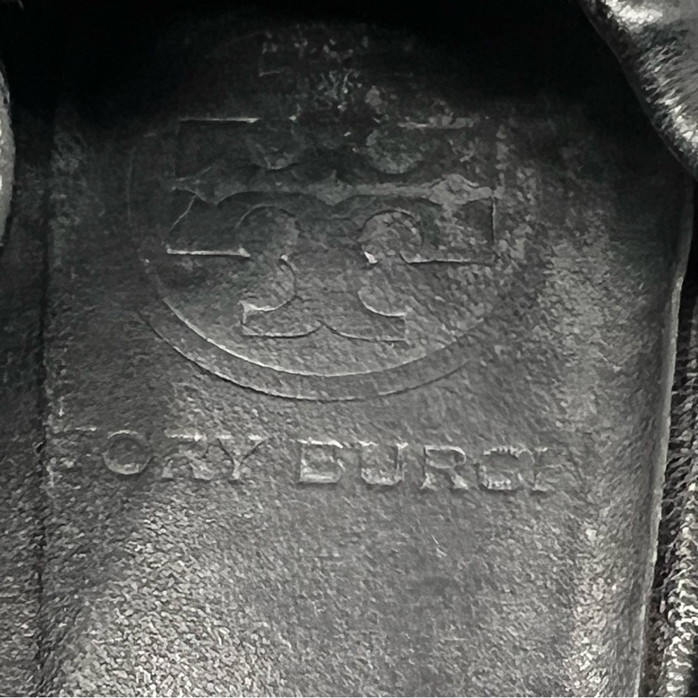 Tory Burch Black Flats with Gold Logo - Picture 8 of 8